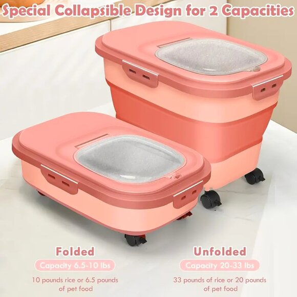 Collapsible Pet Food Storage Container 33 Lbs. Capacity - Picture 3 of 11